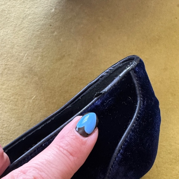 Hugo Boss Women's Elegant Dark Blue Velvet Heels - Picture 9 of 11